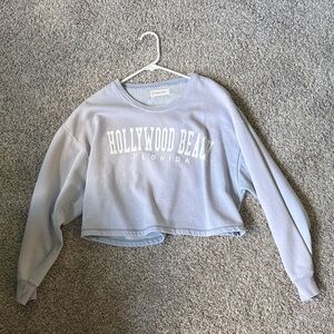 Hollywood Beach Florida Light Gray Cropped Sweatshirt